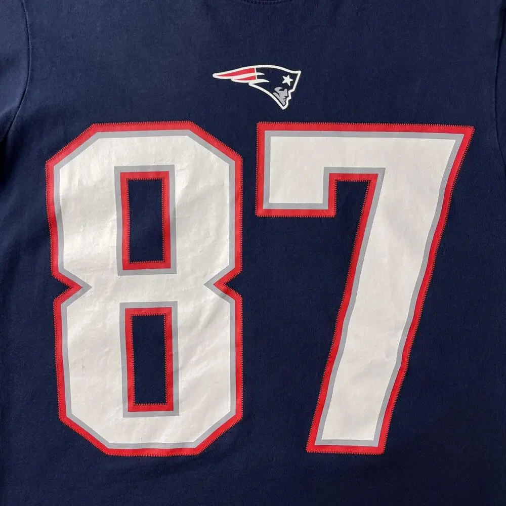 New England Patriots Shirt Mens Small Blue NFL Football Gronkowski 87 Nike